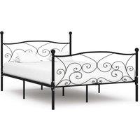Berkfield Home Bed Frame with Slatted Base Black Metal 120x200 cm | Size: Small Double