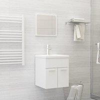Berkfield Home 2 Piece Bathroom Furniture Set White Engineered Wood