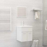 Berkfield Home 2 Piece Bathroom Furniture Set High Gloss White Engineered Wood