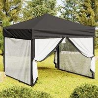Berkfield Home Folding Party Tent with Sidewalls Anthracite 3x3 m in Black