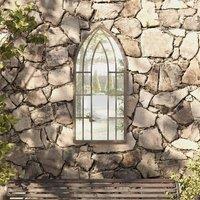 Berkfield Home Garden Mirror Sand 100x45 cm Iron for Outdoor Use in Beige