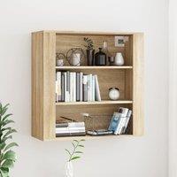 Berkfield Home Wall Cabinet Sonoma Oak 80x33x80 cm Engineered Wood in Beige | Size: 80 x 33 x 80 cm