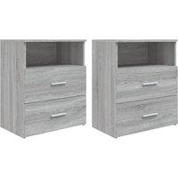 Berkfield Home Bed Cabinets 2 pcs Grey Sonoma 50x32x60 cm | Size: 50 x 32 x 60 cm