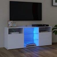 Berkfield Home TV Cabinet with LED Lights White 120x30x50 cm | Size: 120 x 30 x 50 cm