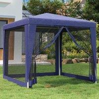 Berkfield Home Party Tent with 4 Mesh Sidewalls Blue 2.5x2.5 m HDPE