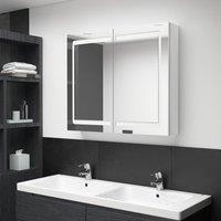 Berkfield Home LED Bathroom Mirror Cabinet Shining White 80x12x68 cm | Size: 80 x 12 x 68 cm