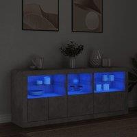 Berkfield Home Sideboard with LED Lights Concrete Grey 162x37x67 cm | Size: 162 x 37 x 67 cm