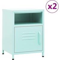 Nightstands 2 pcs Mint 35x35x51 cm Steel