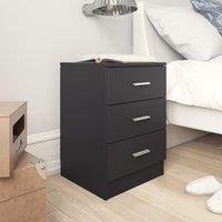 Berkfield Home Bedside Cabinet Black 38x35x56 cm Engineered Wood | Size: 38 x 35 x 56 cm