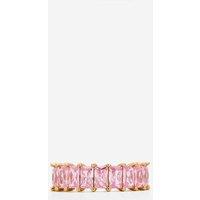 MUCHV Women's Pastel Pink Stacking Ring in Gold | Size: O