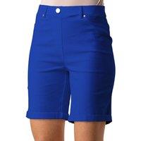 Roman Women's Elastic Waist Turn Up Stretch Shorts in Royal | Size: 22