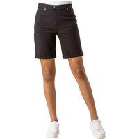Roman Women's Elastic Waist Turn Up Stretch Shorts in Black | Size: 18