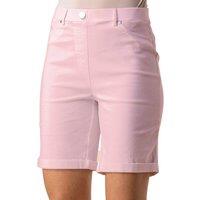 Roman Women's Elastic Waist Turn Up Stretch Shorts in Pink | Size: 16