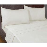 Rapport Home SleepND Percale 180 Thread Count Polycotton Plain Base Sheet in White | Size: Single