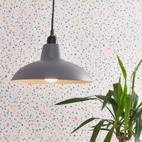 ValueLights Civic Pair of Grey Ceiling Pendant Shades