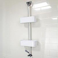 Showerdrape Elements Clear 2 Tier Basket Hanging Shower Caddy in White