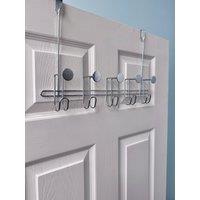 Showerdrape Moretti Black Over Door Storage Hooks in Silver