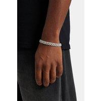 Cernucci Men's 10mm Iced Prong Link Bracelet in Metallic Silver | Size: 9 inches
