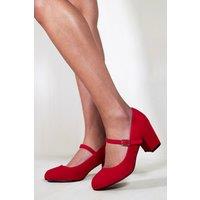 Where's That From Women's 'Araceli' Wide Fit Block Heel Mary Jane Pumps in Red | Size: 9E