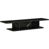 HOMCOM Floating TV Unit Stand Wall Mount Media Console with Storage Shelf in Black