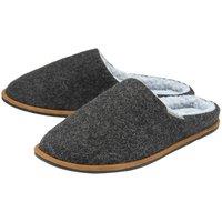 Dunlop Men's Plush Lined Mule Slippers With Memory Foam in Grey | Size: 7