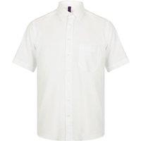 Henbury Men's Short-Sleeved Shirt in White | Size: Medium