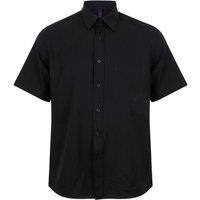 Henbury Men's Short-Sleeved Shirt in Black | Size: XL