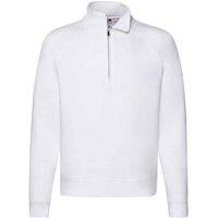 Fruit of the Loom Men's Premium Zip Neck Heather Sweatshirt in White | Size: 2XL