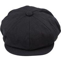 TruClothing Men's 8 Panel Razor Baker Boy Summer Hat in Black | Size: S/M