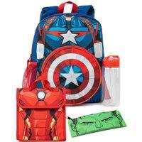 Marvel Men's 4 Piece Backpack Set (Kids Blue Red Green)