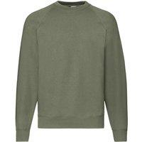 Fruit of the Loom Men's Classic 80 20 Raglan Sweatshirt in Olive | Size: 2XL