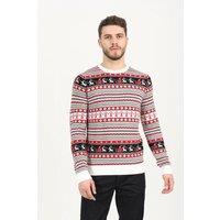 Brave Soul Men's Crew Neck Fairisle Christmas Jumper in Ecru | Size: XL