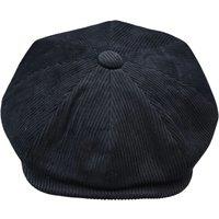 TruClothing Men's 8 Panel Razor Baker Boy Corduroy Hat in Black | Size: S/M