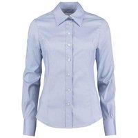 Kustom Kit Women's Premium Oxford Tailored Long-Sleeved Shirt in Light Blue | Size: 12
