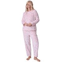 Camille Women's Supersoft Printed Full Length Pyjama Set in Pink | Size: 18-20