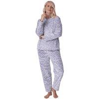 Camille Women's Supersoft Printed Full Length Pyjama Set in Grey | Size: 18-20