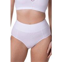 Camille Women's Four Pack Plain Elasticated Hi Waisted Classic Cotton Comfort Briefs White | Size: 20