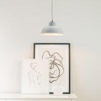 ValueLights Morris Metal Drop Hanging Pendant Ceiling Light with LED Bulb in Grey