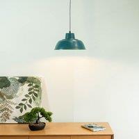 ValueLights Morris Metal Drop Hanging Pendant Ceiling Light with LED Bulb in Blue