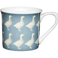 KitchenCraft Set of 4 Fluted China Geese Mugs in Blue