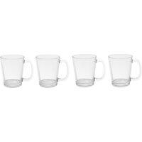Orsina Functional Set Of Four Mugs, Stylish Coffee Mugs For Kitchen, See Through Special Mugs For Tea, Coffee in Clear