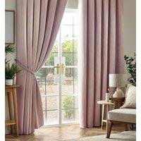 Luxury Living Chenille Blackout Pencil Pleat Top Curtains in Pink | Size: 117 cm width x 229 cm drop
