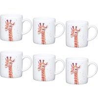 KitchenCraft Set Of 6 Giraffe Espresso Cups in White