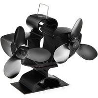 VonHaus 6 Blade Double Stove Fan in Black