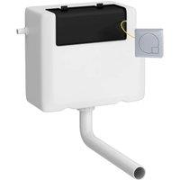 Balterley Universal Dual Flush Side Inlet with Square Flush Plate - Chrome/White in Silver