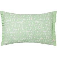 Wylder Belle 100% Cotton Botanical Pleat Fringe Cushion in Light Green | Size: 30 cm x 50 cm