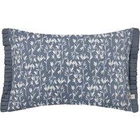Wylder Belle 100% Cotton Botanical Pleat Fringe Cushion in Light Blue | Size: 30 cm x 50 cm