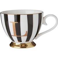 Orsina Personalized Duchess L Letter Monogram Mug, Regal Design Coffee Mug For Kitchen, Durable Mug For Breakfast in Black