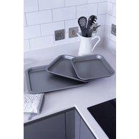 Baker & Salt Classic Non-Stick 3 Piece Oven Tray Set in Silver