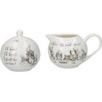 V & A Victoria & Albert Alice In Wonderland Sugar Bowl & Creamer in White